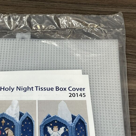 Mary Maxim Sealed Holy Night Nativity Tissue Box Cover Needlepoint Kit 20145 - Picture 5 of 11